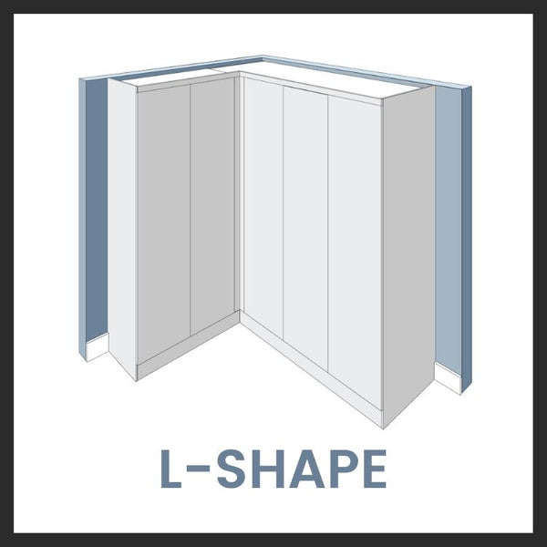 Corner / L shape wardrobe layout diagram