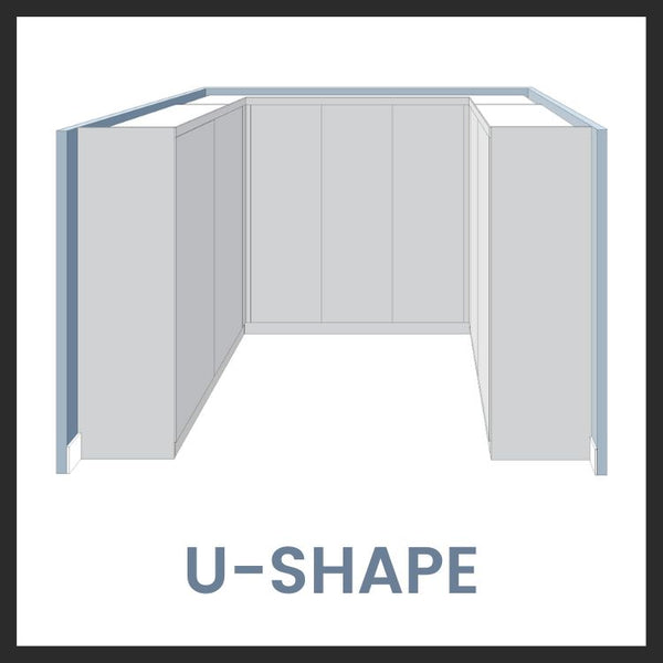 U shape wardrobe layout diagram