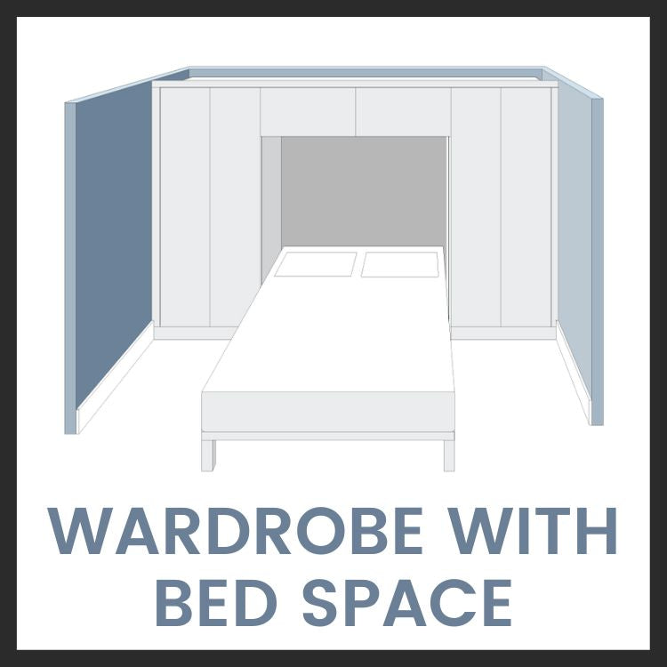 wardrobe with bed space quote graphic