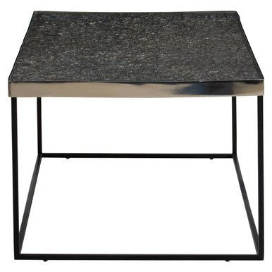 Akola Silver Finish Textured Coffee Table with Black Frame 5 - Online Bedrooms