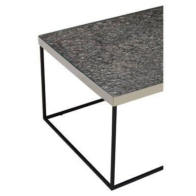 Akola Silver Finish Textured Coffee Table with Black Frame 6 - Online Bedrooms