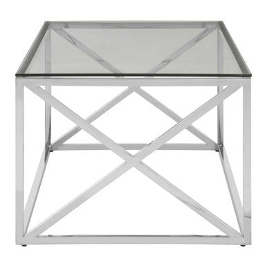 Allure Clear Glass Coffee Table with Silver Finish Frame 5 - Online Bedrooms