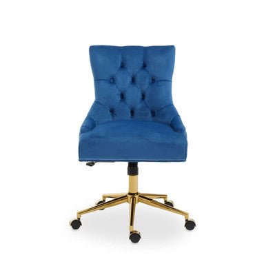Anita Blue Velvet and Gold Base Home Office Chair 9 - Online Bedrooms