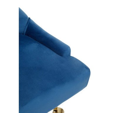 Anita Blue Velvet and Gold Base Home Office Chair 5 - Online Bedrooms