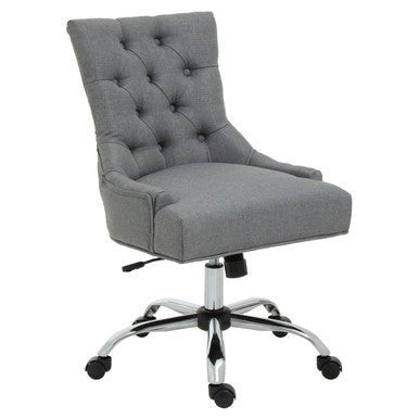 Anita Grey Fabric and Chrome Base Home Office Chair 1 - Online Bedrooms