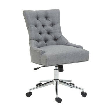 Anita Grey Fabric And Chrome Finish Base Home Office Chair 1 - Online Bedrooms