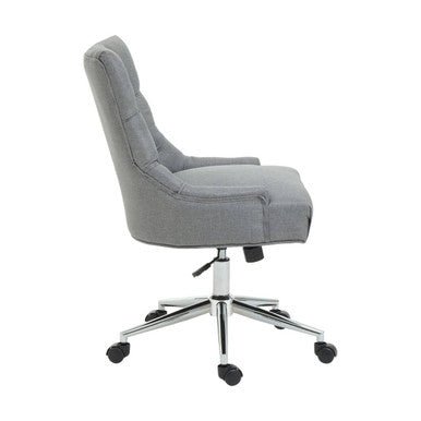 Anita Grey Fabric And Chrome Finish Base Home Office Chair 2 - Online Bedrooms
