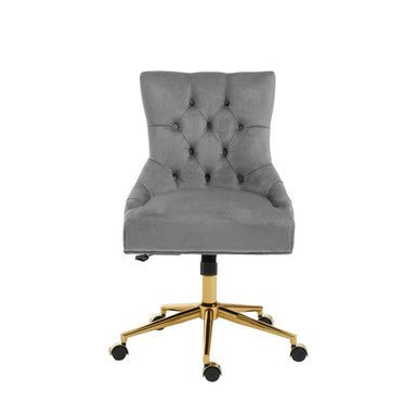 Anita Grey Velvet and Gold Base Home Office Chair 8 - Online Bedrooms