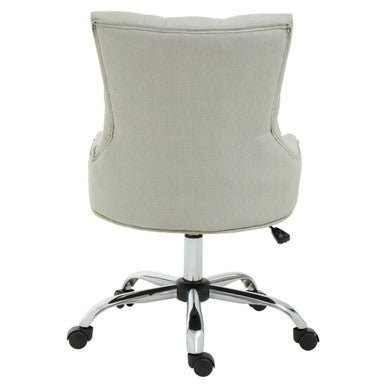 Anita Natural Fabric and Chrome Base Home Office Chair 3 - Online Bedrooms