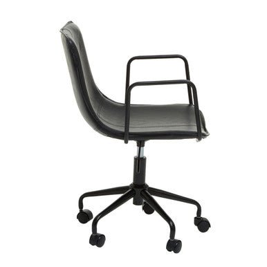 Branson Black Leather Effect Home Office Chair 2 - Online Bedrooms