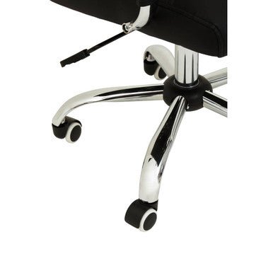Brent Black Leather Effect And Chrome Home Office Chair 6 - Online Bedrooms