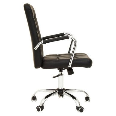 Brent Black Tufted Home Office Chair 3 - Online Bedrooms