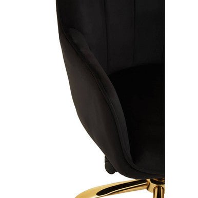 Brent Black Velvet And Gold Base Home Office Chair 10 - Online Bedrooms
