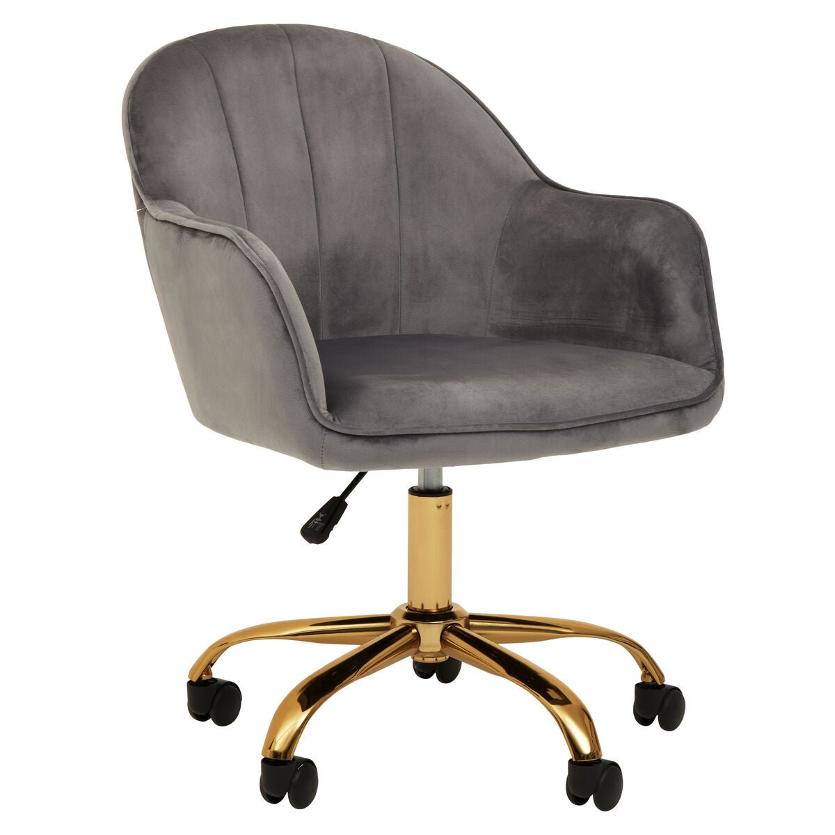 Brent Grey Velvet And Gold Base Home Office Chair 4 - Online Bedrooms