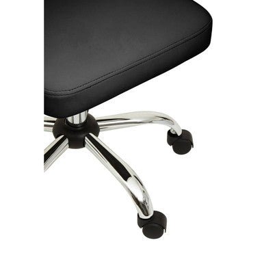 Brent Ribbed Black And Chrome Home Office Chair 10 - Online Bedrooms
