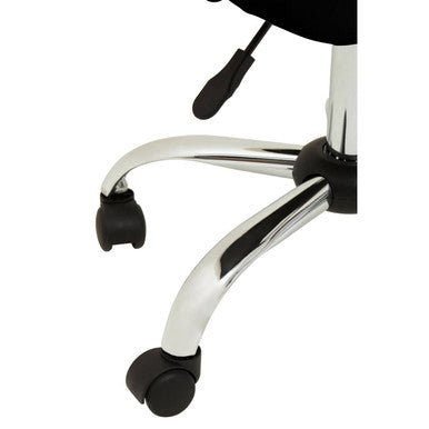 Brent Ribbed Black And Chrome Home Office Chair 9 - Online Bedrooms