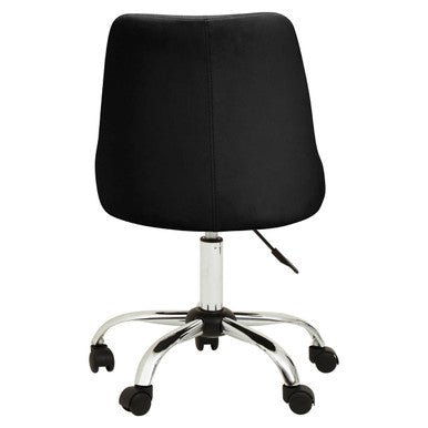 Brent Ribbed Black And Chrome Home Office Chair 3 - Online Bedrooms