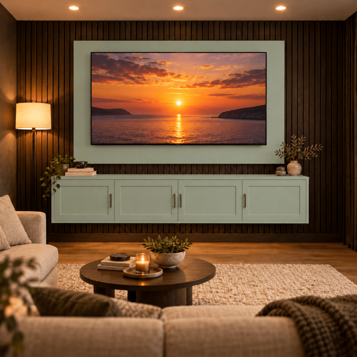 Colston Shaker Floating Media Wall Unit 6 - Online Bedrooms