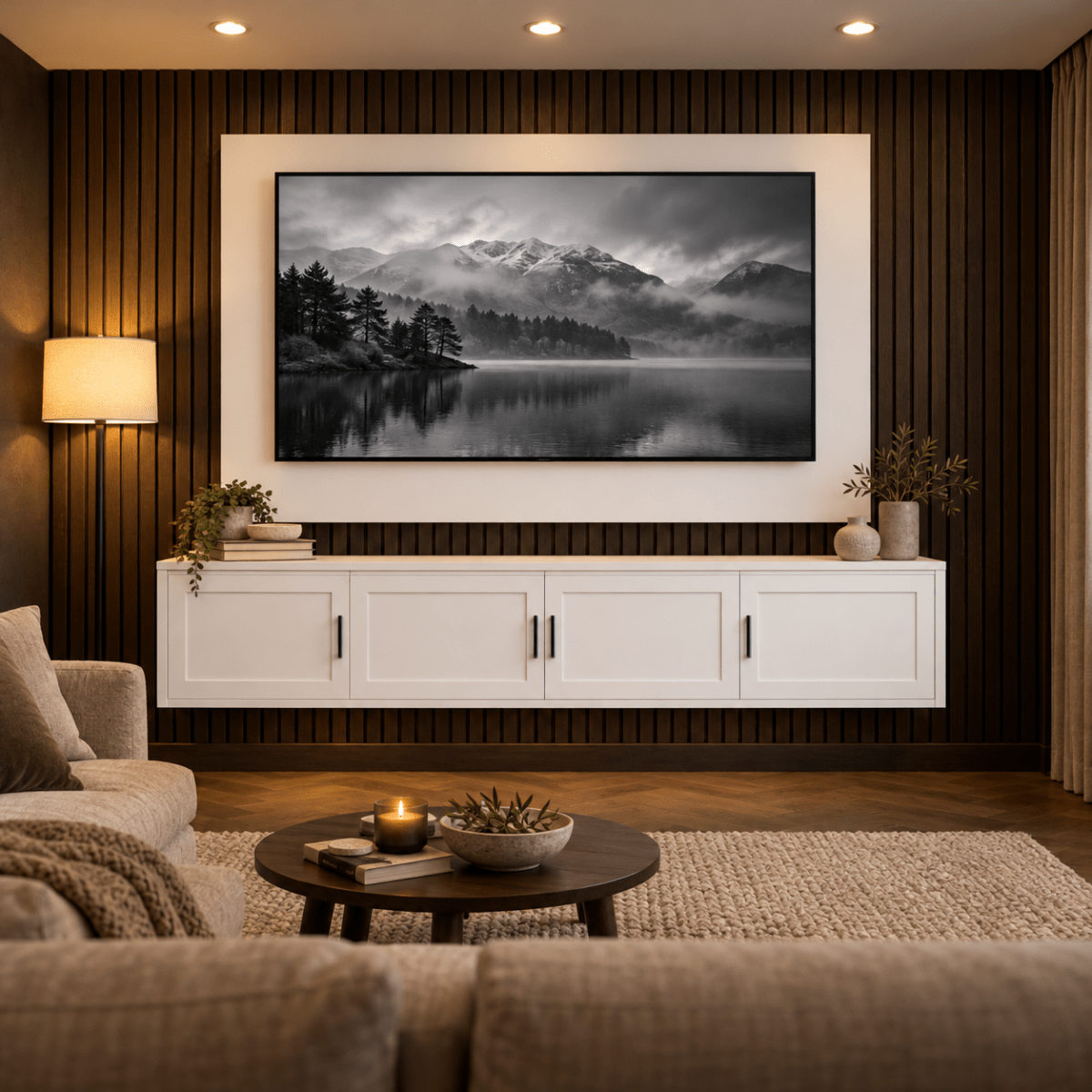 Colston Shaker Floating Media Wall Unit 7 - Online Bedrooms