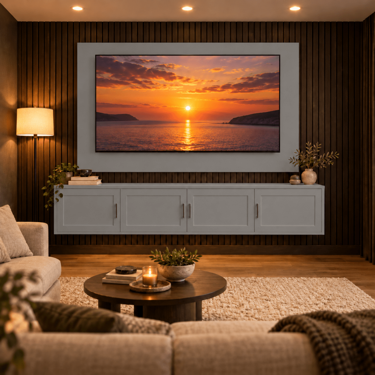Colston Shaker Floating Media Wall Unit 5 - Online Bedrooms