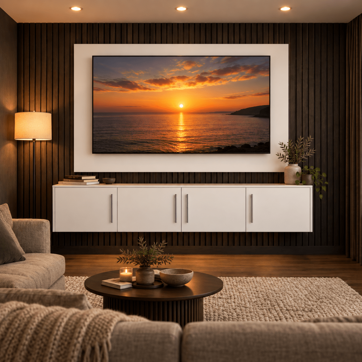 Colston Smooth Floating Media Wall Unit 1 - Online Bedrooms