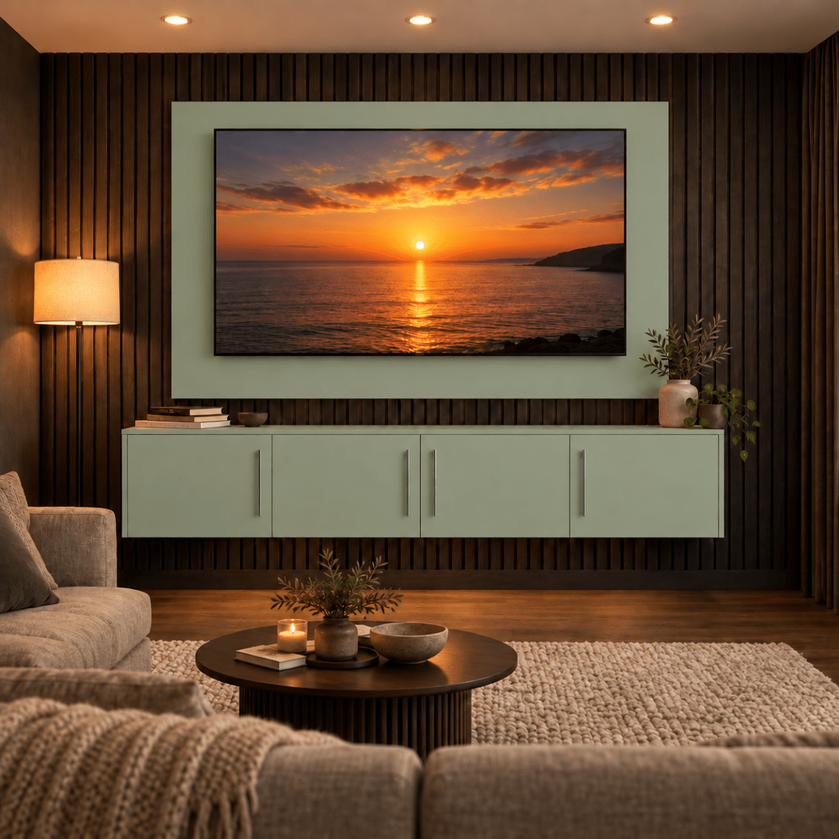 Colston Smooth Floating Media Wall Unit 6 - Online Bedrooms