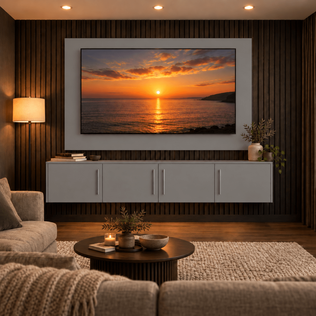 Colston Smooth Floating Media Wall Unit 5 - Online Bedrooms