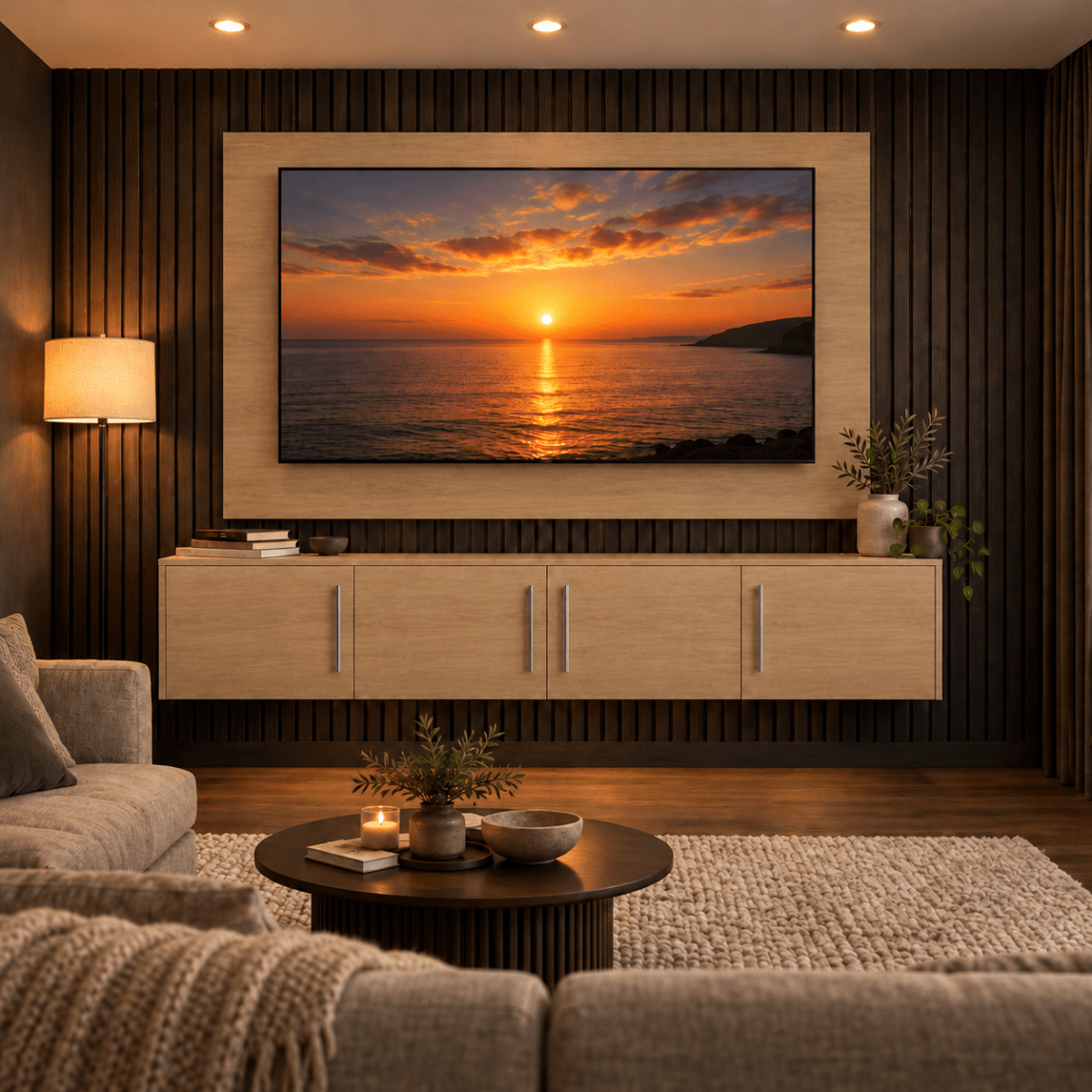 Colston Smooth Floating Media Wall Unit 7 - Online Bedrooms