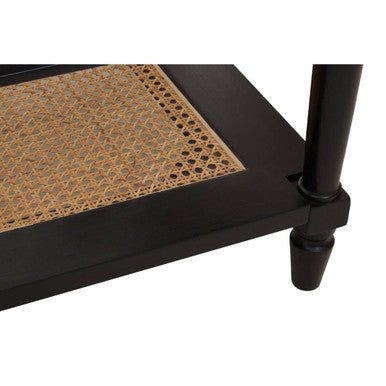 Corso Black Coffee Table with Natural Rattan Shelf 7 - Online Bedrooms