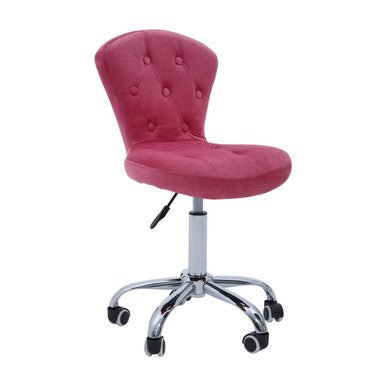 Fayth Pink Velvet Buttoned Home Office Chair 8 - Online Bedrooms