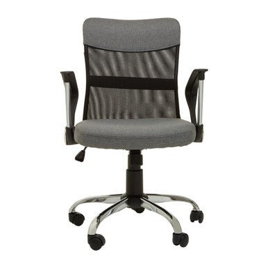 Fenix Grey Home Office Chair With Chrome Arms 2 - Online Bedrooms
