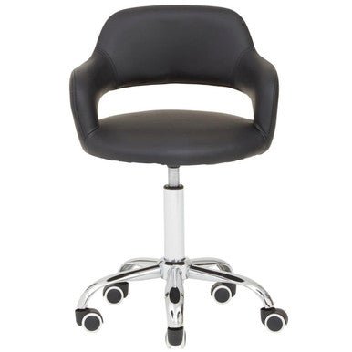 Fionna Black Pu Home Office Chair With Curved Back 1 - Online Bedrooms