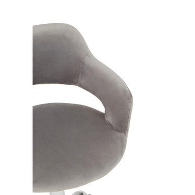 Fionna Grey Velvet Home Office Chair With Curved Back 8 - Online Bedrooms
