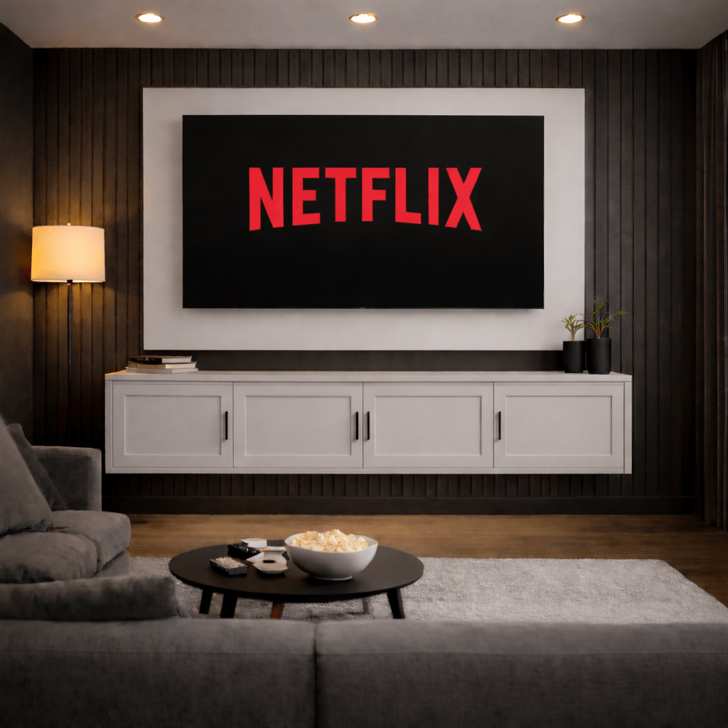 Floating Media Wall Entertainment Bundle with Shaker Doors - For Up to 70" TVs 4 - Online Bedrooms