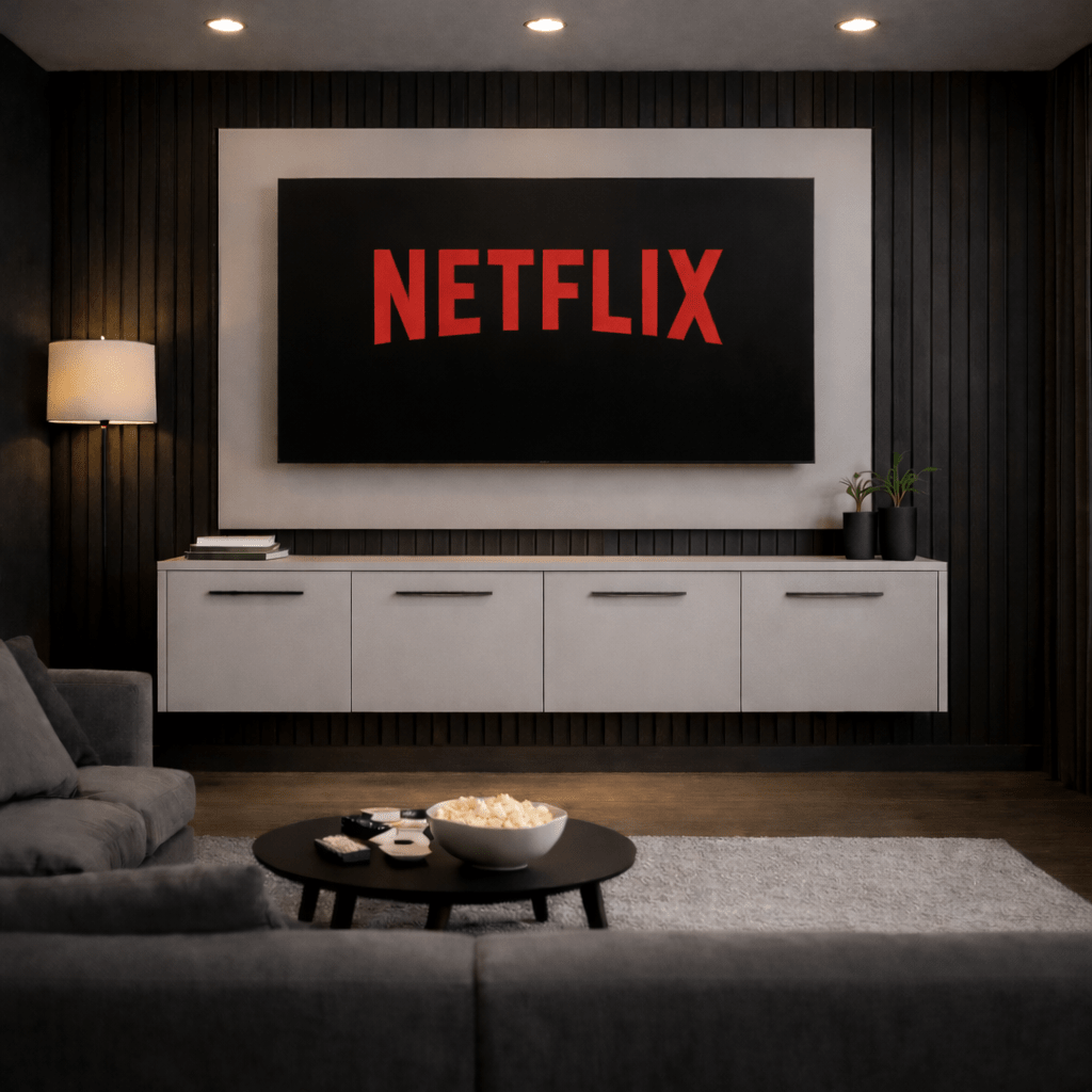 Floating Media Wall Entertainment Bundle with Smooth Doors - For Up to 70" TVs 4 - Online Bedrooms