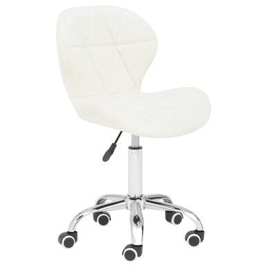 Franki White Velvet Quilted Home Office Chair 7 - Online Bedrooms