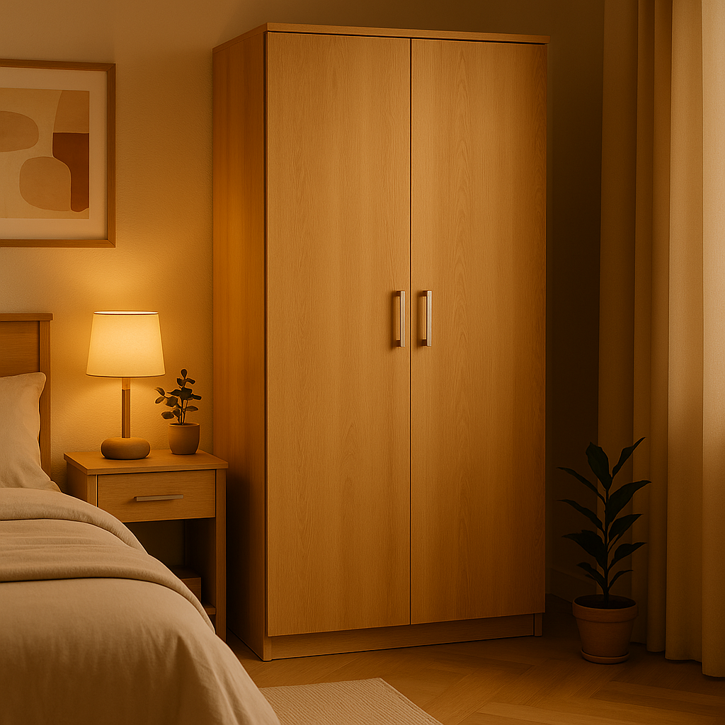 Freestanding Double Wardrobe - W: 1000mm x H: 2250mm x D: 620mm 1 - Online Bedrooms