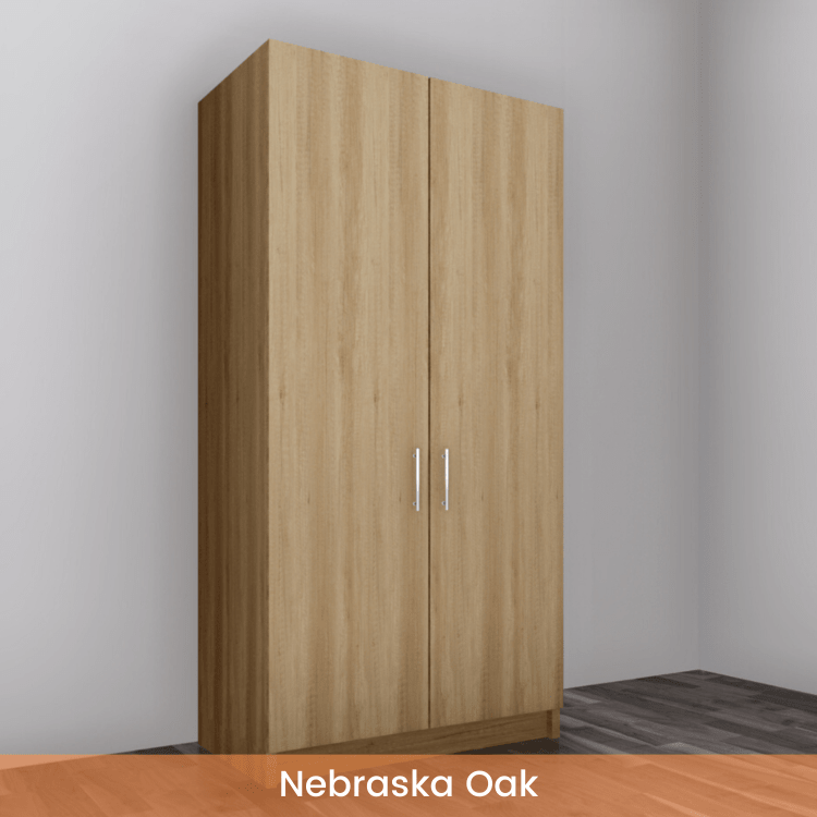 Freestanding Double Wardrobe - W: 1000mm x H: 2250mm x D: 620mm 6 - Online Bedrooms