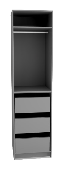 Freestanding Single Wardrobe - W: 600mm x H: 2250mm x D: 620mm 2 - Online Bedrooms