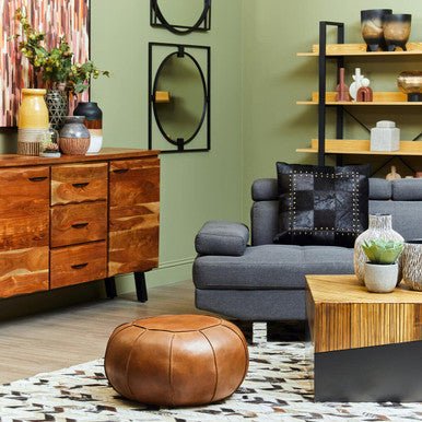 Gabor Black and Natural Bamboo Small Square Coffee Table 5 - Online Bedrooms