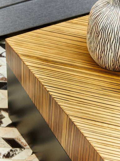 Gabor Black and Natural Bamboo Small Square Coffee Table 7 - Online Bedrooms