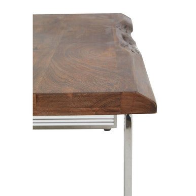 Hampstead Acacia Wood and Silver Finish Coffee Table 8 - Online Bedrooms
