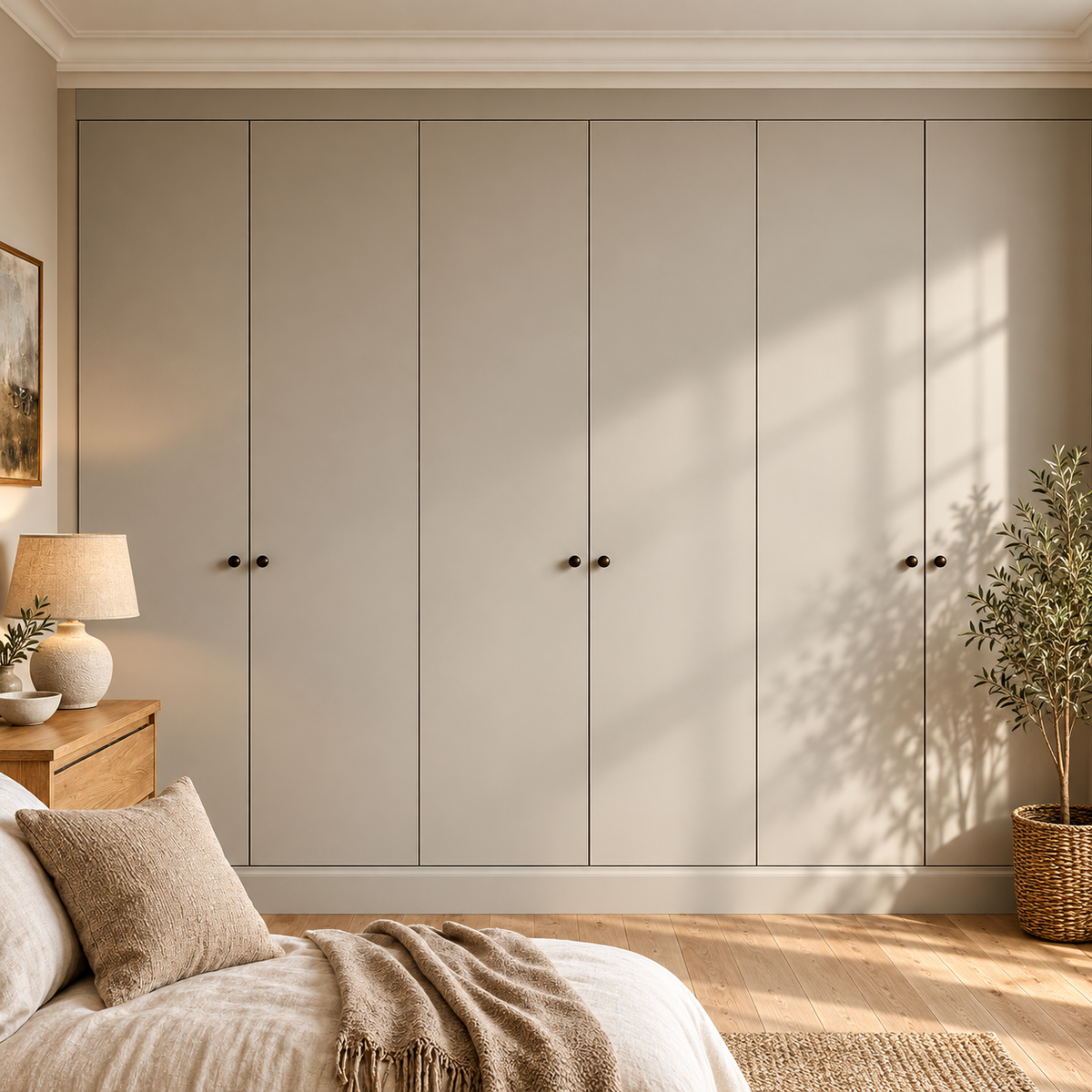 fitted wardrobe in a premium home setting with natural photographic lighting