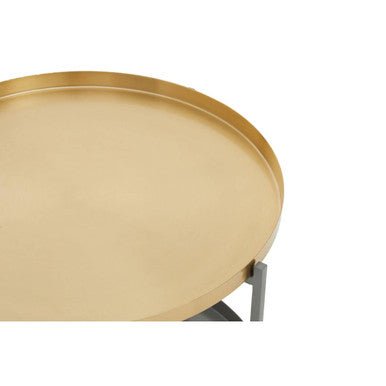 Korba Grey and Matt Gold Finish 2 Tier Coffee Table 8 - Online Bedrooms