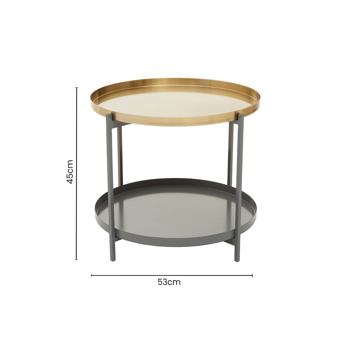 Korba Grey and Matt Gold Finish 2 Tier Coffee Table 12 - Online Bedrooms