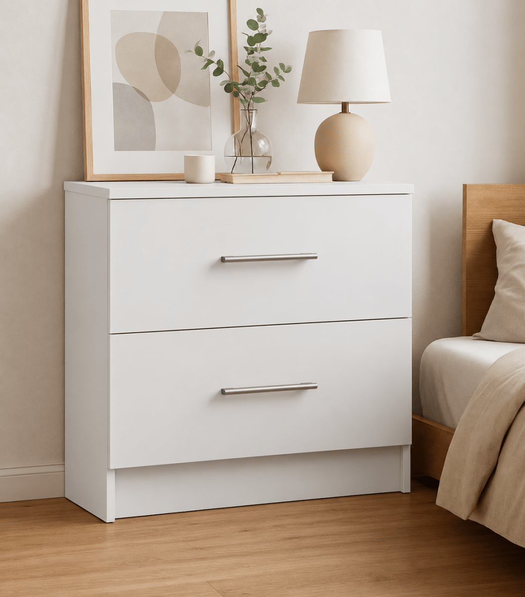 Linby 2 Drawer Chest of Drawers in White