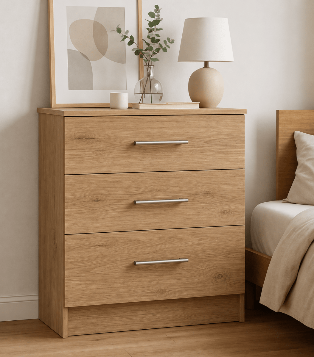 Linby 3 Drawer Chest of Drawers in Natural Nebraska Oak