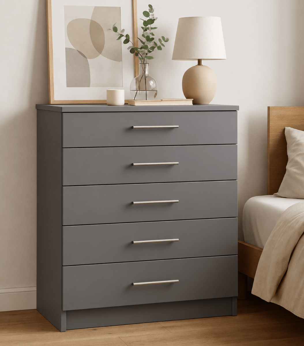 Linby 5 Drawer Chest of Drawers in Graphite