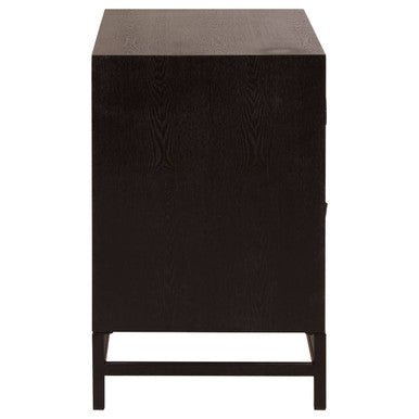 Lombok Black 2 Drawer Bedside Table 3 - Online Bedrooms