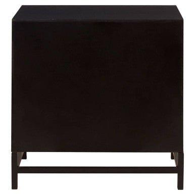 Lombok Black 2 Drawer Bedside Table 4 - Online Bedrooms